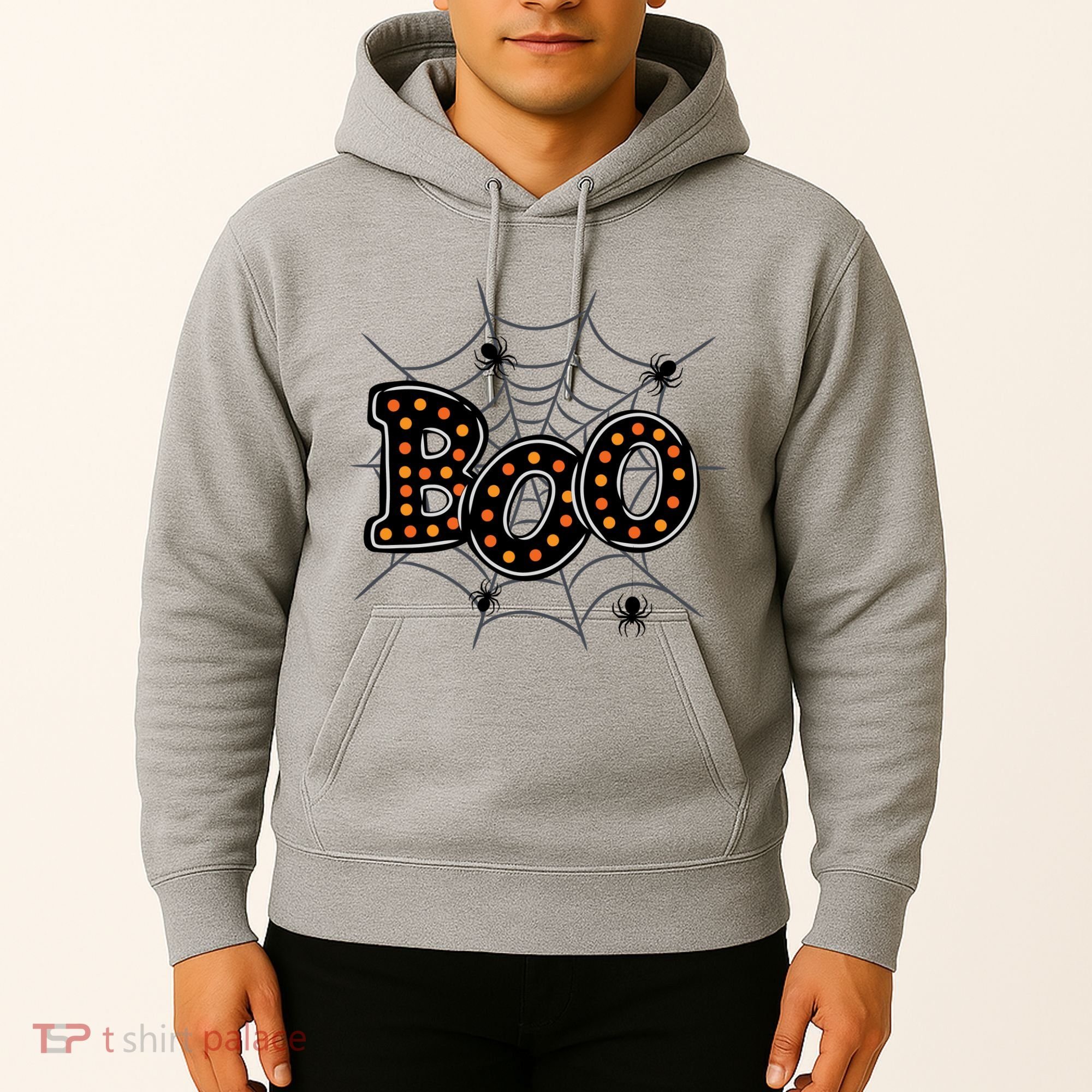 Halloween Boo Spider Web Spooky Season Hoodie