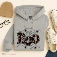 Halloween Boo Spider Web Spooky Season Hoodie thumb 4