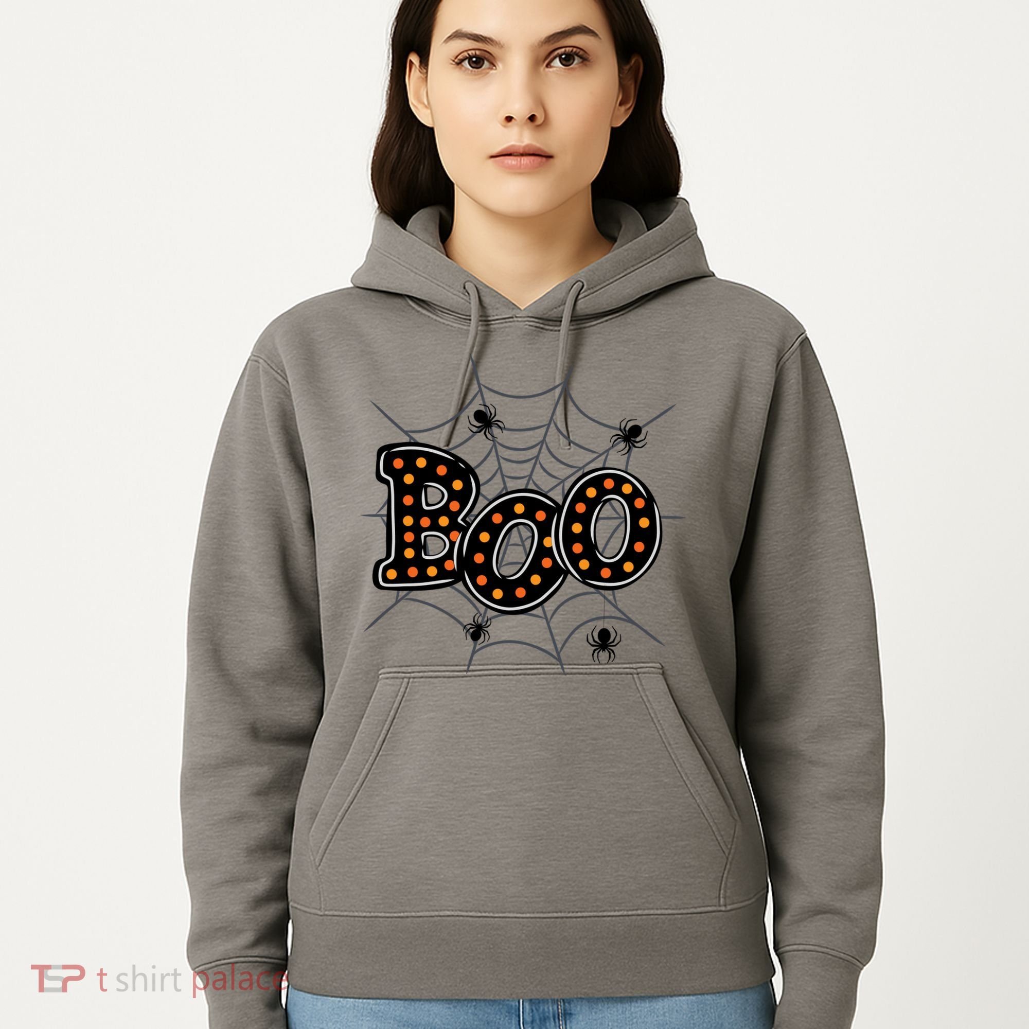 Halloween Boo Spider Web Spooky Season Hoodie