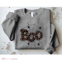 Halloween Boo Spider Web Spooky Season Sweatshirt thumb 2