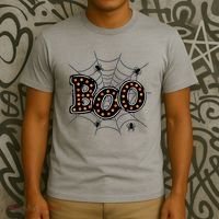 Halloween Boo Spider Web Spooky Season T-Shirt thumb 3
