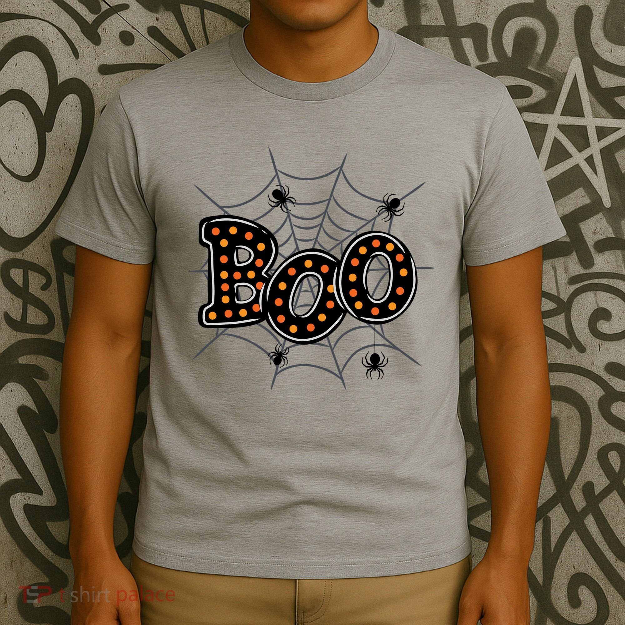 Halloween Boo Spider Web Spooky Season T-Shirt