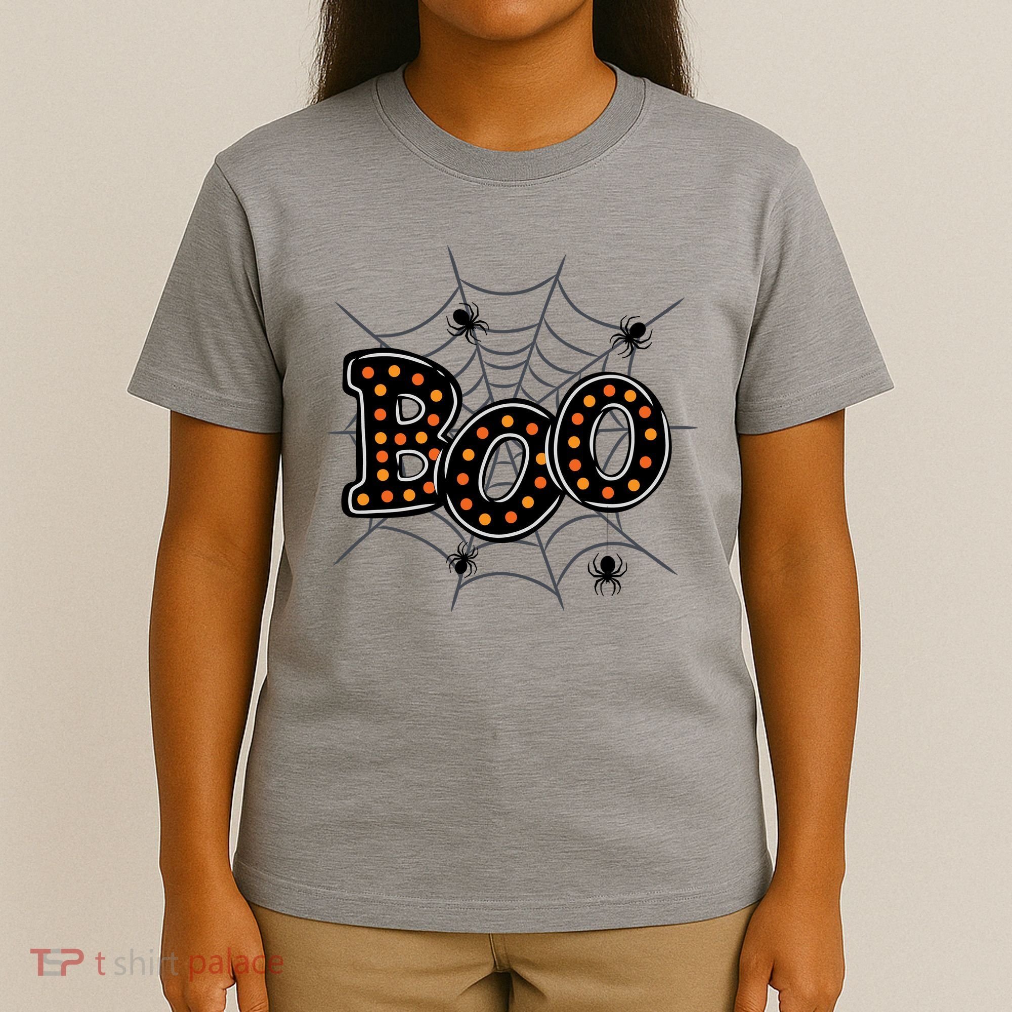 Halloween Boo Spider Web Spooky Season T-Shirt