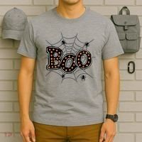 Halloween Boo Spider Web Spooky Season T-Shirt thumb 6