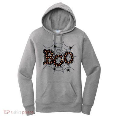 Halloween Boo Spider Web Spooky Season Women's Hoodie