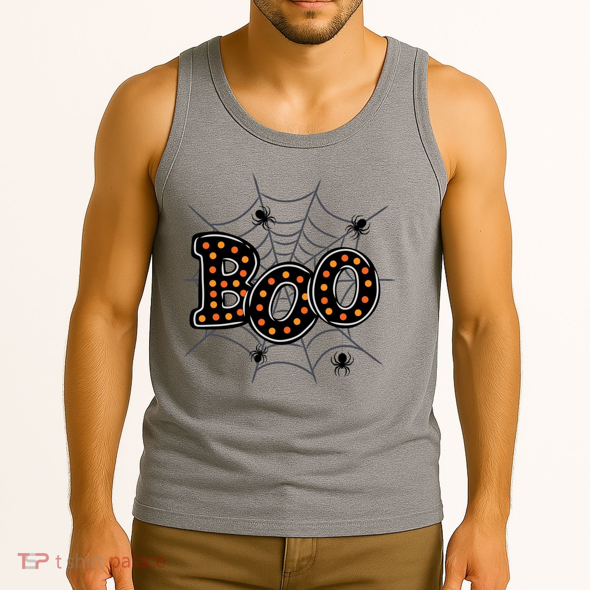 Halloween Boo Spider Web Spooky Season Tank Top
