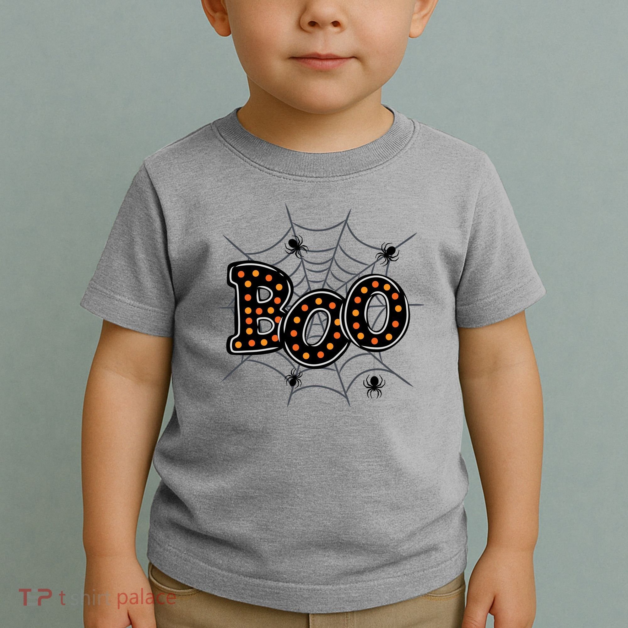Halloween Boo Spider Web Spooky Season Toddler T-Shirt