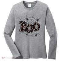Halloween Boo Spider Web Spooky Season Women's Long Sleeve Shirt thumb 0