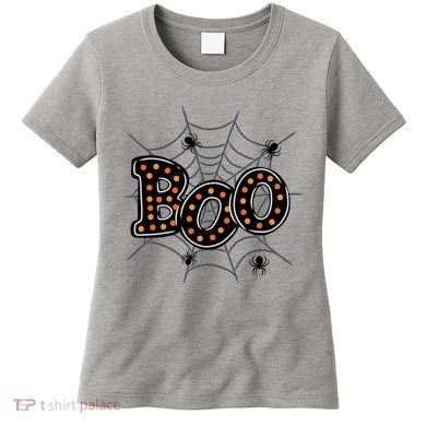 Halloween Boo Spider Web Spooky Season Women's T-Shirt