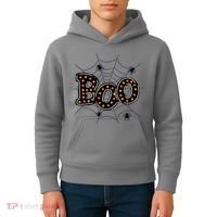 Halloween Boo Spider Web Spooky Season Kids Hoodie thumb 4