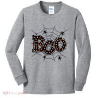 Halloween Boo Spider Web Spooky Season Kids Long Sleeve Shirt thumb 0
