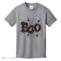 Halloween Boo Spider Web Spooky Season Kids T-Shirt thumb 0
