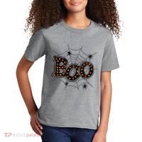 Halloween Boo Spider Web Spooky Season Kids T-Shirt thumb 2