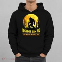 Halloween Bigfoot Saw Me Nobody Believes Him Funny Hoodie thumb 0