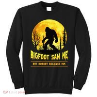 Halloween Bigfoot Saw Me Nobody Believes Him Funny Sweatshirt thumb 0