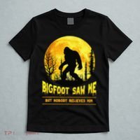 Halloween Bigfoot Saw Me Nobody Believes Him Funny T-Shirt thumb 5