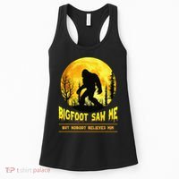 Halloween Bigfoot Saw Me Nobody Believes Him Funny Women's Tank Top thumb 0