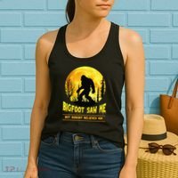 Halloween Bigfoot Saw Me Nobody Believes Him Funny Women's Tank Top thumb 2