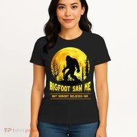 Halloween Bigfoot Saw Me Nobody Believes Him Funny Women's T-Shirt thumb 4