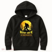 Halloween Bigfoot Saw Me Nobody Believes Him Funny Kids Hoodie thumb 0