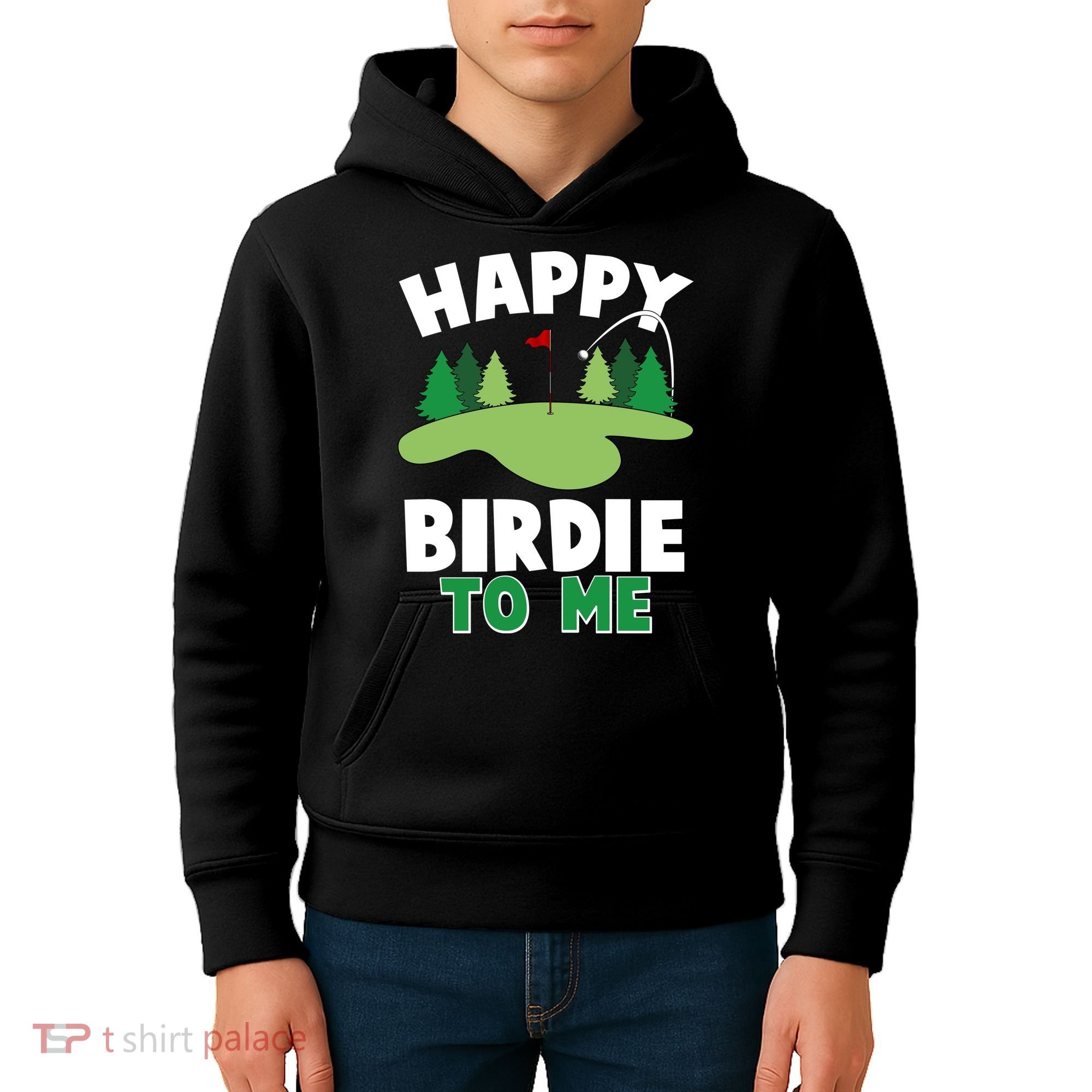 Happy Birdie To Me Golfing Kids Hoodie
