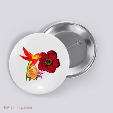 Hummingbird Bird Tree Beautiful Nature Spirit Button