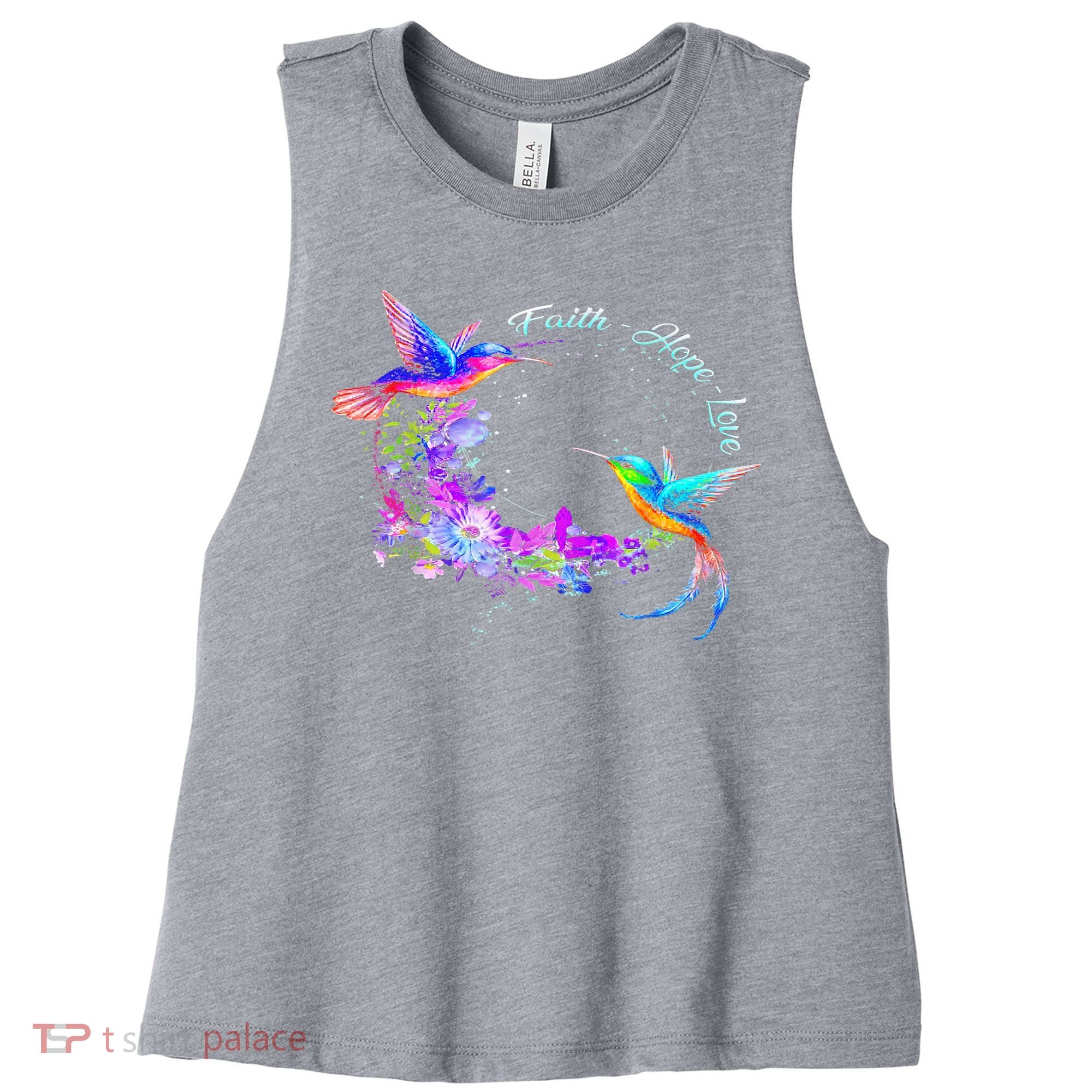Hummingbird Bird Tree Beautiful Nature Spirit Women's Racerback Cropped Tank