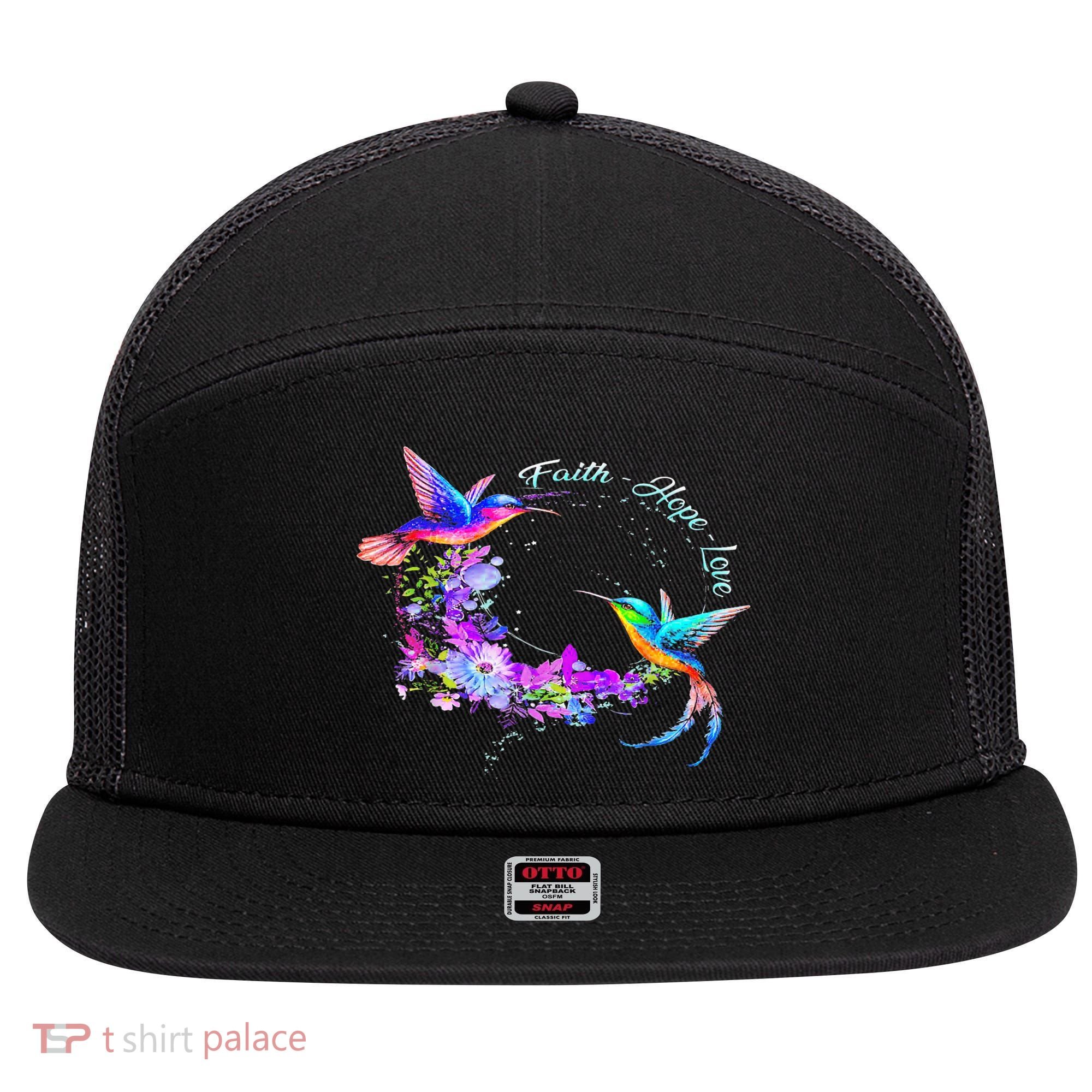 Hummingbird Bird Tree Beautiful Nature Spirit 7 Panel Mesh Trucker Snapback Hat