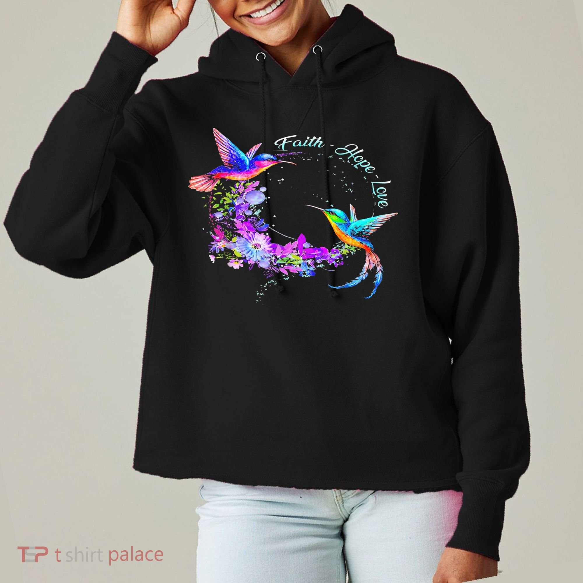Hummingbird Bird Tree Beautiful Nature Spirit Ladies Heavyweight Boxy Pullover Hoodie