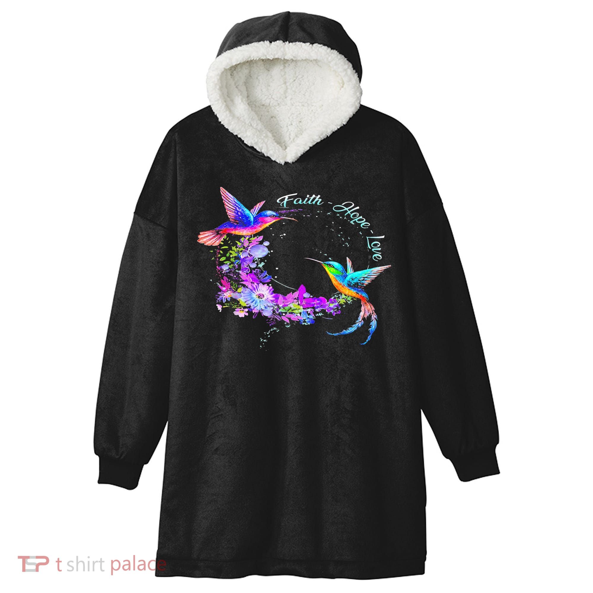 Hummingbird Bird Tree Beautiful Nature Spirit Hooded Wearable Blanket