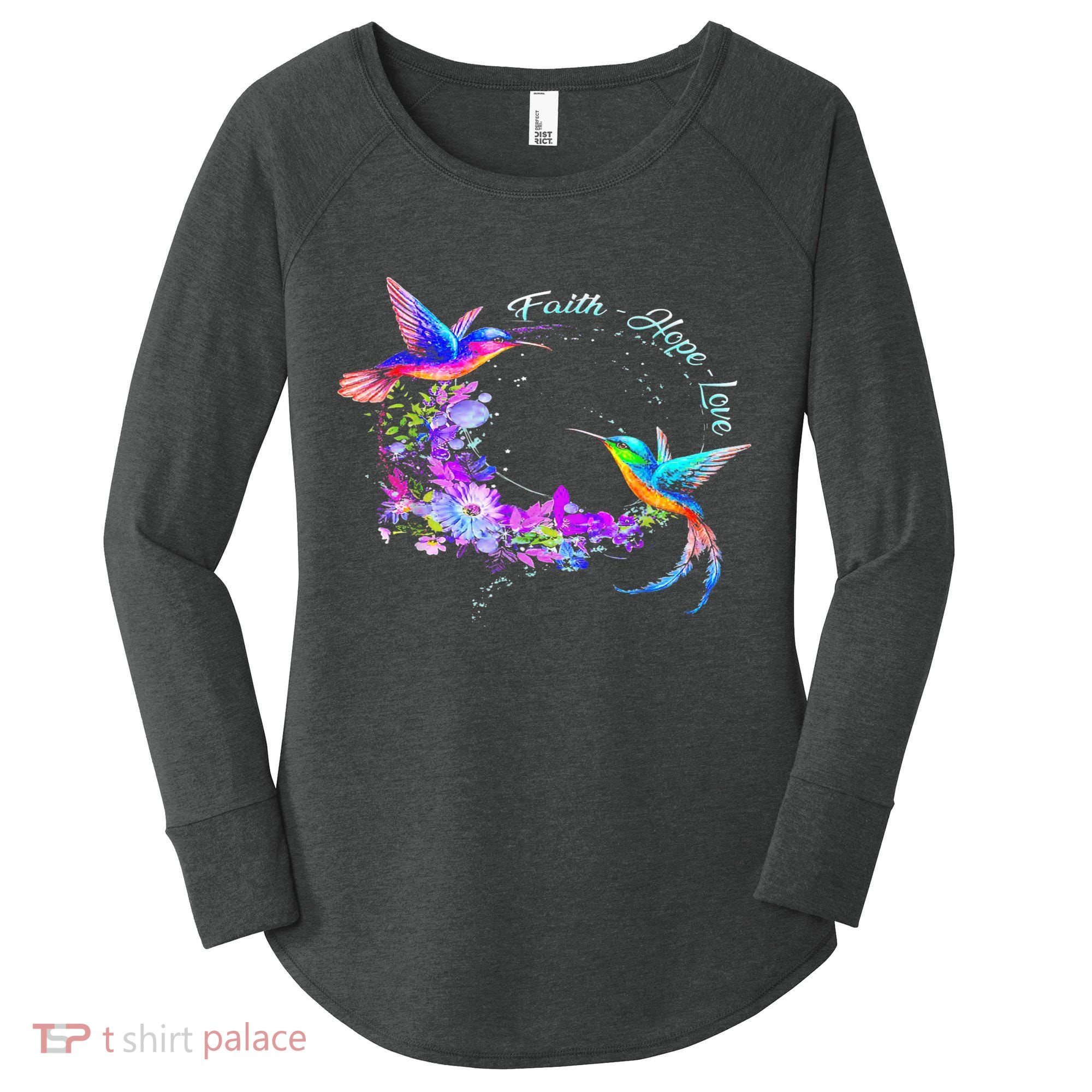 Hummingbird Bird Tree Beautiful Nature Spirit Women's Perfect Tri Tunic Long Sleeve Shirt