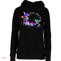 Hummingbird Bird Tree Beautiful Nature Spirit Womens Funnel Neck Pullover Hood thumb 0