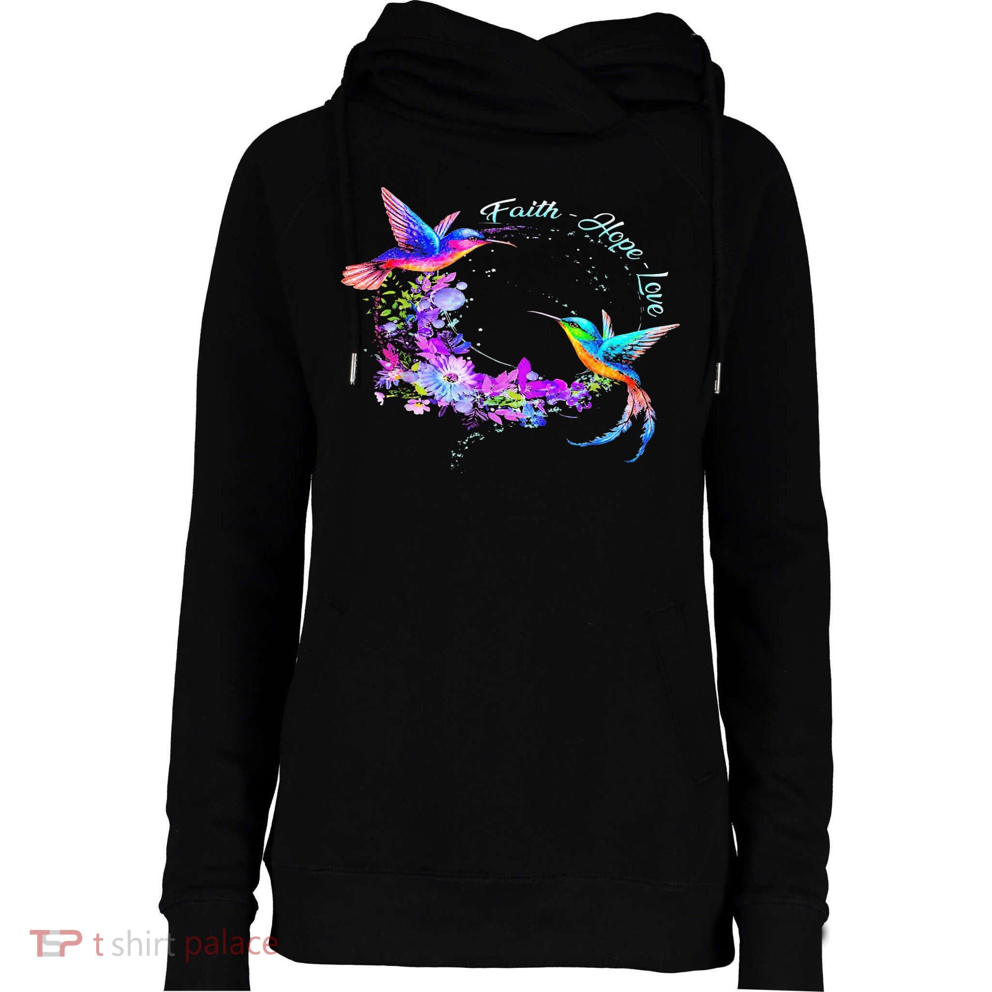 Hummingbird Bird Tree Beautiful Nature Spirit Womens Funnel Neck Pullover Hood
