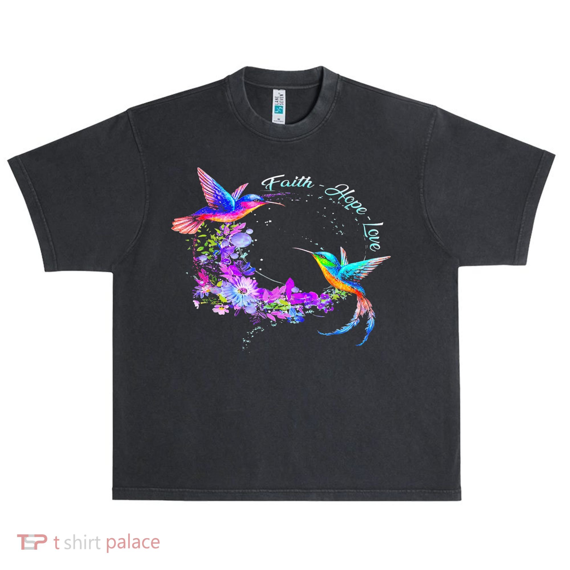 Hummingbird Bird Tree Beautiful Nature Spirit Urban Oversized Heavyweight T-Shirt
