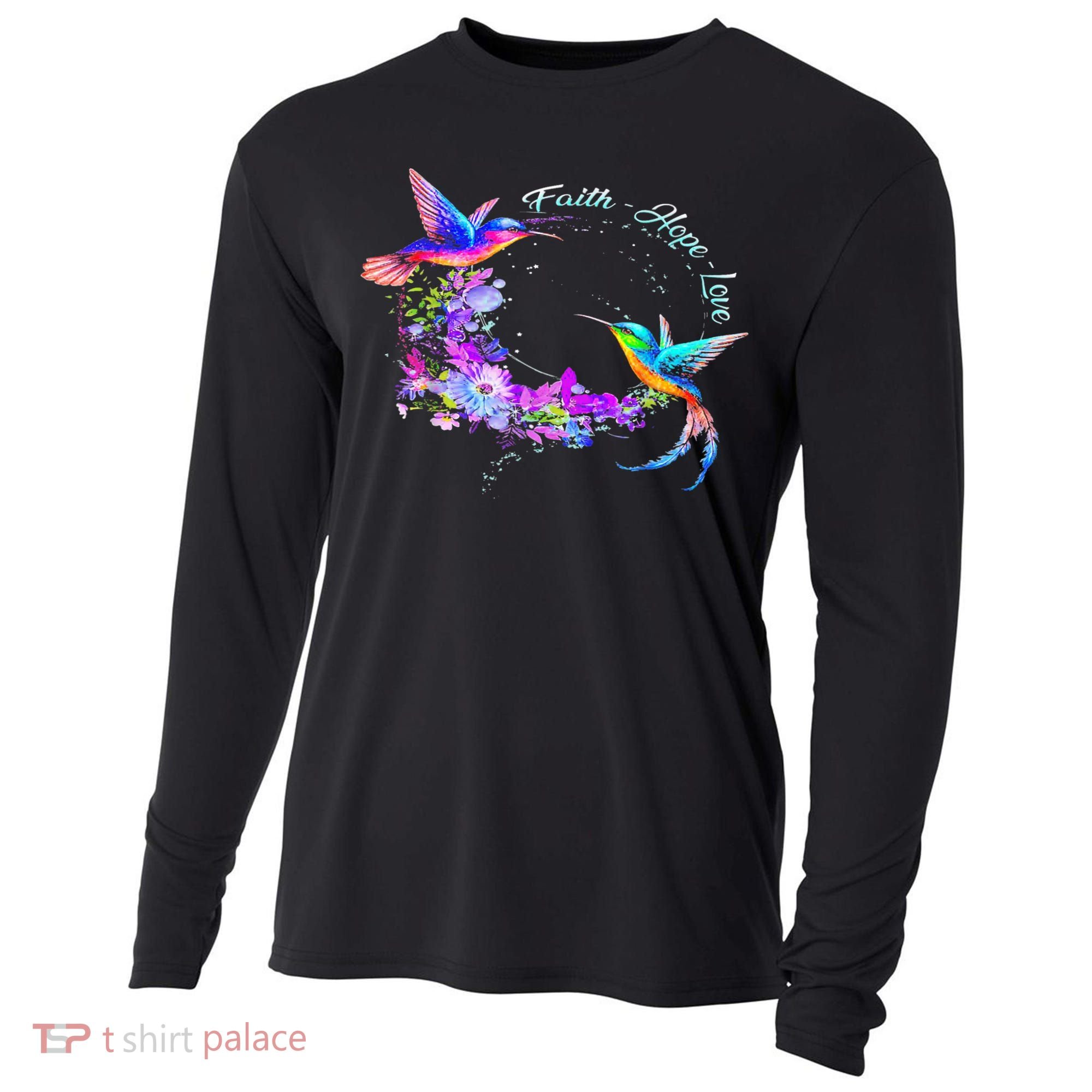 Hummingbird Bird Tree Beautiful Nature Spirit Cooling Performance Long Sleeve Crew