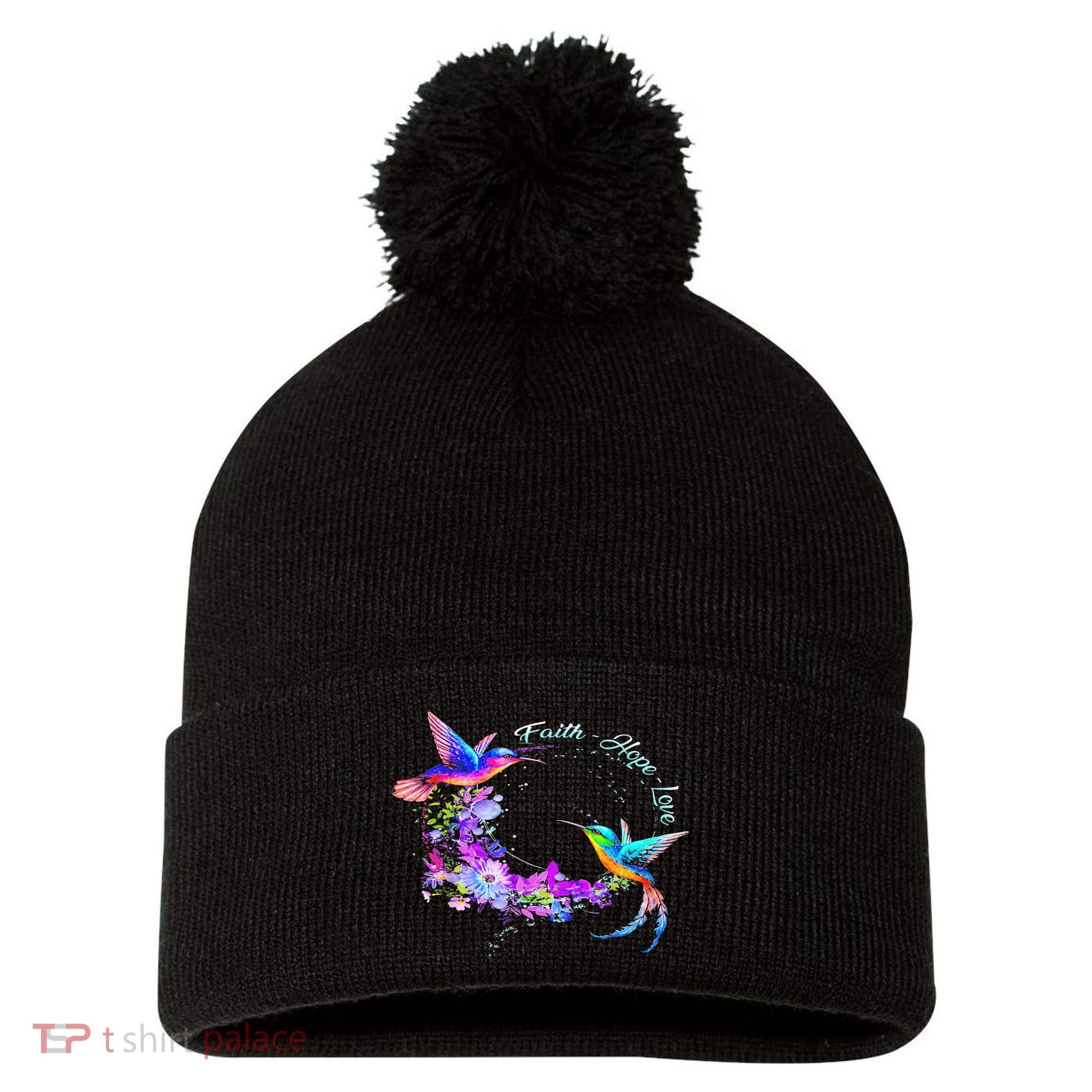 Hummingbird Bird Tree Beautiful Nature Spirit Pom Pom 12in Knit Beanie