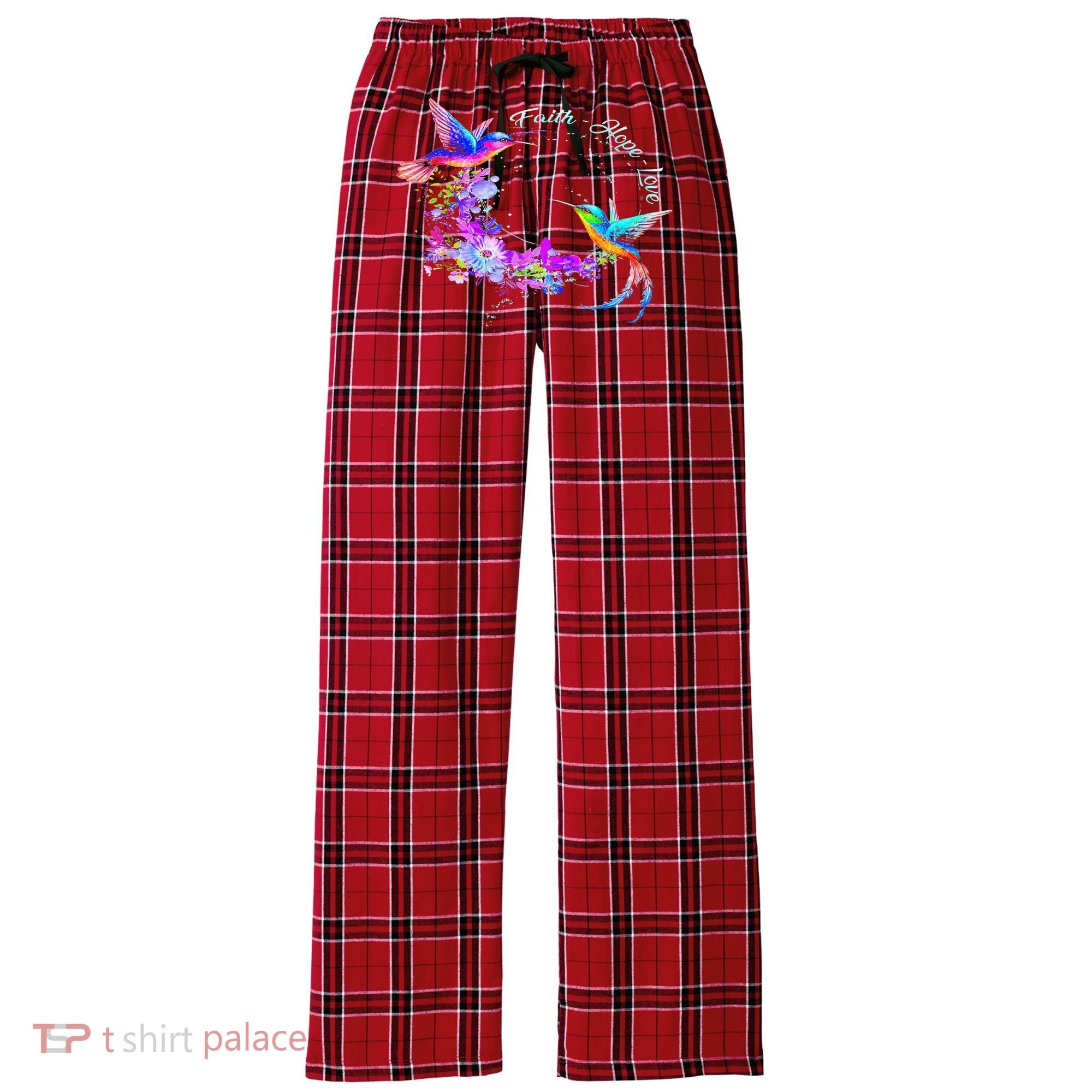 Hummingbird Bird Tree Beautiful Nature Spirit Women's Flannel Plaid Pajama Pants
