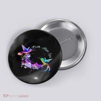 Hummingbird Bird Tree Beautiful Nature Spirit Button thumb 0