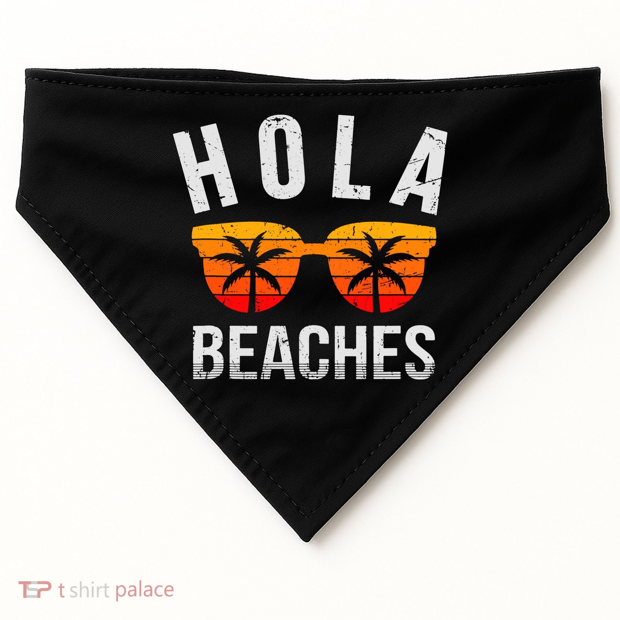 Hola Beaches Tank Top Funny Beach Vacation Shirt Summer USA-Made Doggie Bandana