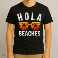 Hola Beaches Tank Top Funny Beach Vacation Shirt Summer T-Shirt thumb 3