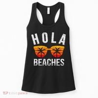 Hola Beaches Tank Top Funny Beach Vacation Shirt Summer Women's Tank Top thumb 0