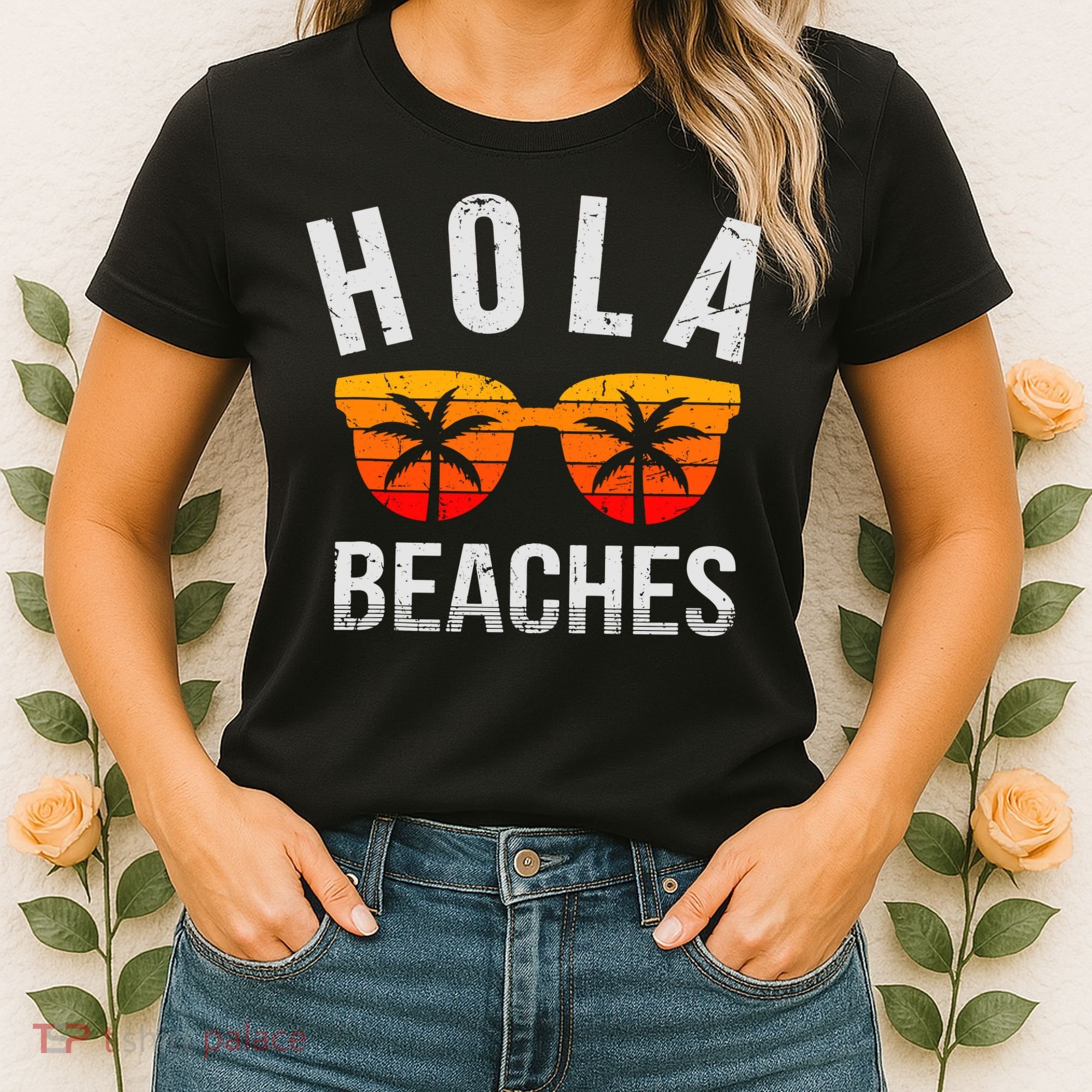 Hola Beaches Tank Top Funny Beach Vacation Shirt Summer Women's T-Shirt