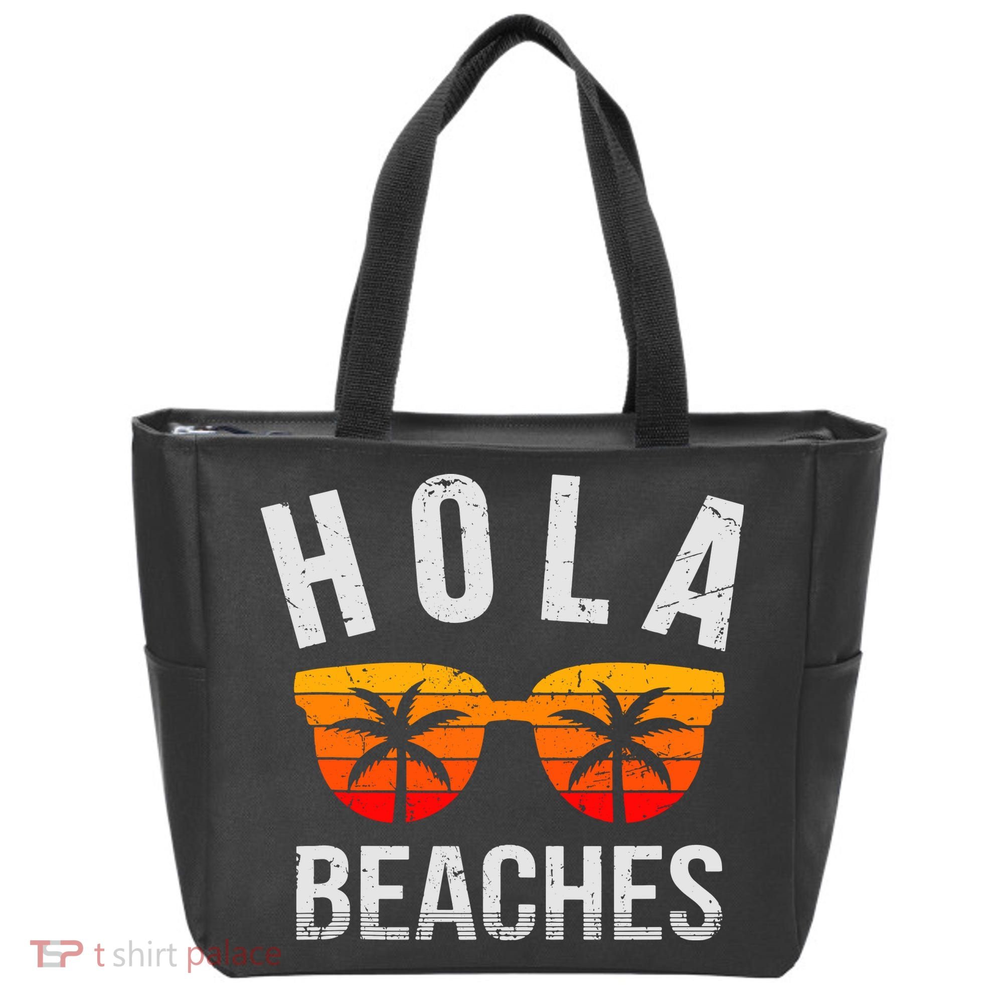 Hola Beaches Tank Top Funny Beach Vacation Shirt Summer Tote Bag