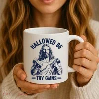 Hallowed Be Thy Gains Coffee Mug thumb 3