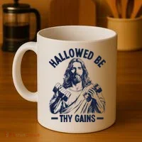 Hallowed Be Thy Gains Coffee Mug thumb 4