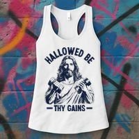 Hallowed Be Thy Gains Women's Tank Top thumb 3