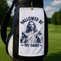 Hallowed Be Thy Gains Golf Towel thumb 2