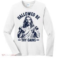 Hallowed Be Thy Gains Women's Long Sleeve Shirt thumb 0