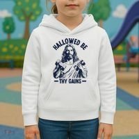 Hallowed Be Thy Gains Kids Hoodie thumb 3