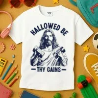 Hallowed Be Thy Gains Kids T-Shirt thumb 3
